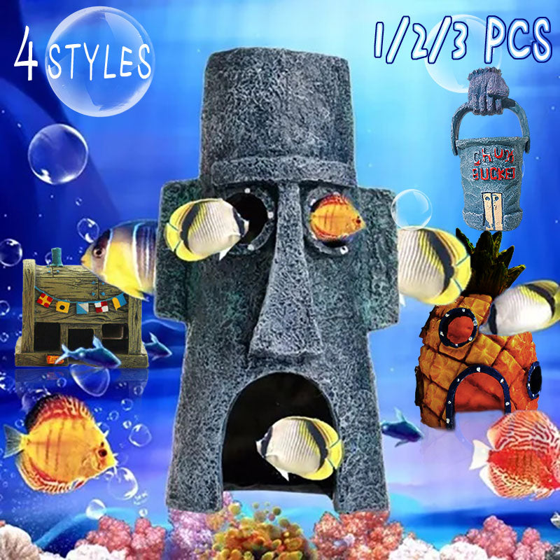 Pineapple House Fish Tank Decoration Aquarium Ornament Cave Hideout Hole Decor