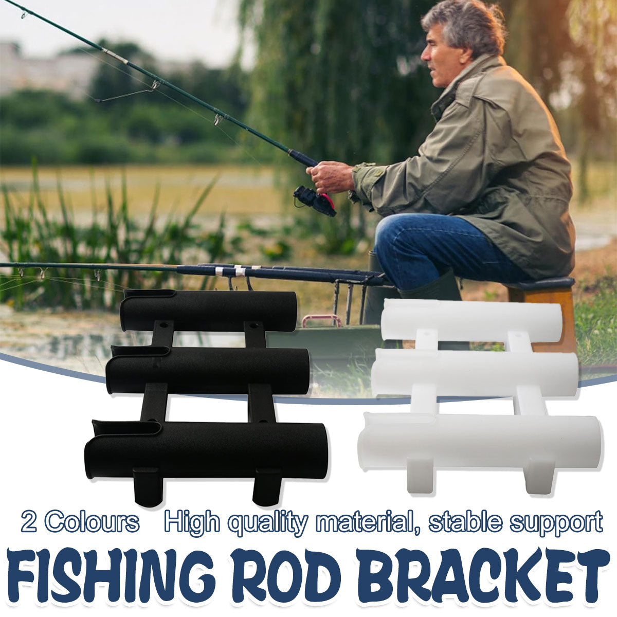 Adjustable Boat Fishing Rod Holder with 3 Slots for Kayaks and Docks
