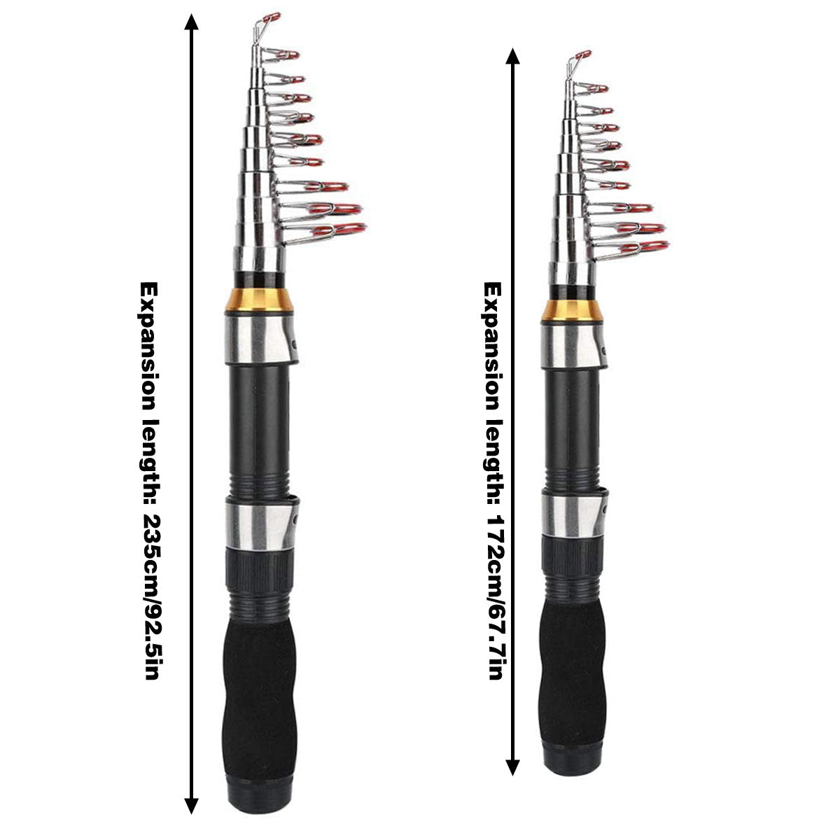 Telescopic Fishing Rod Portable Compact Travel Freshwater Saltwater