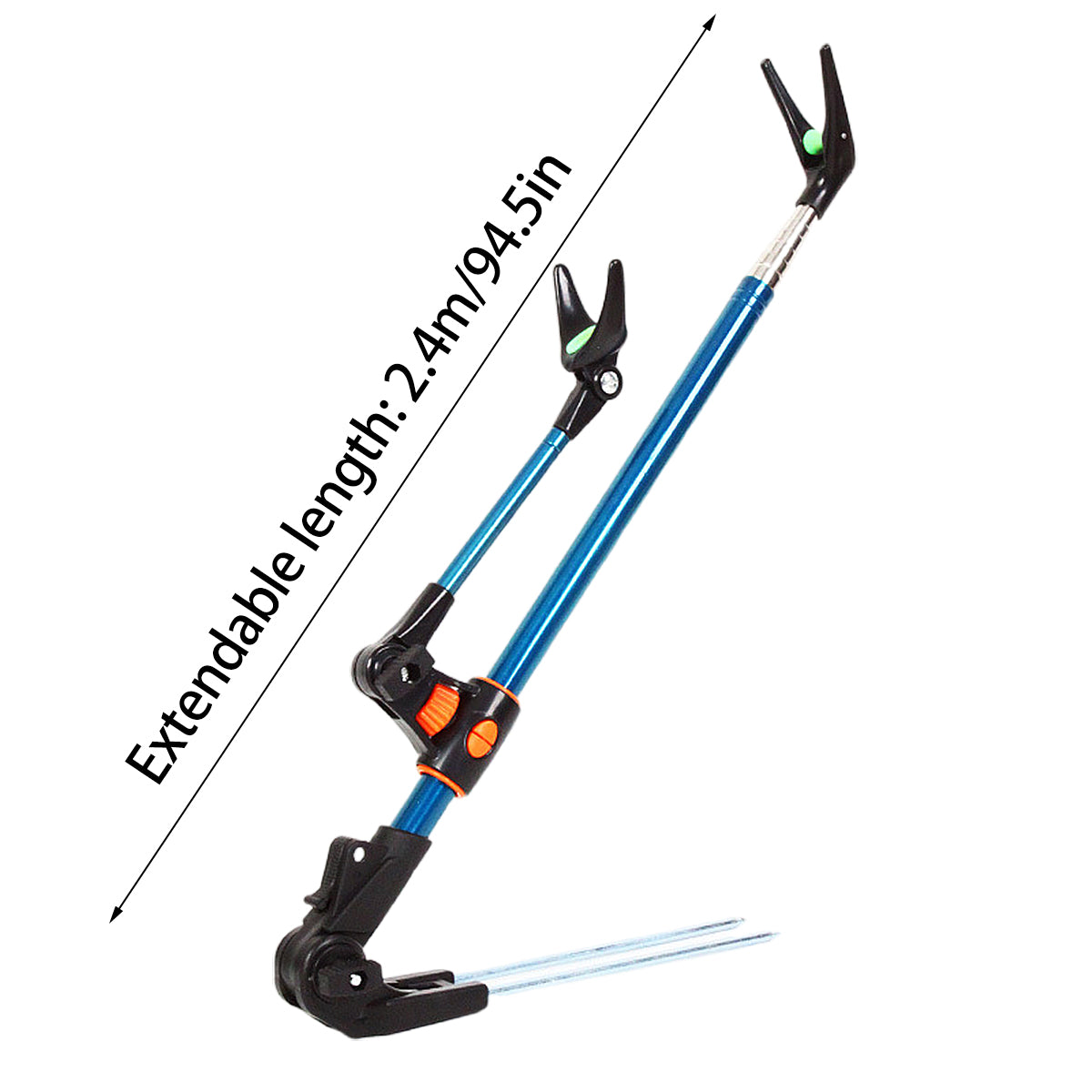 Adjustable Telescopic Fishing Rod Holder with 90° Rotating Head