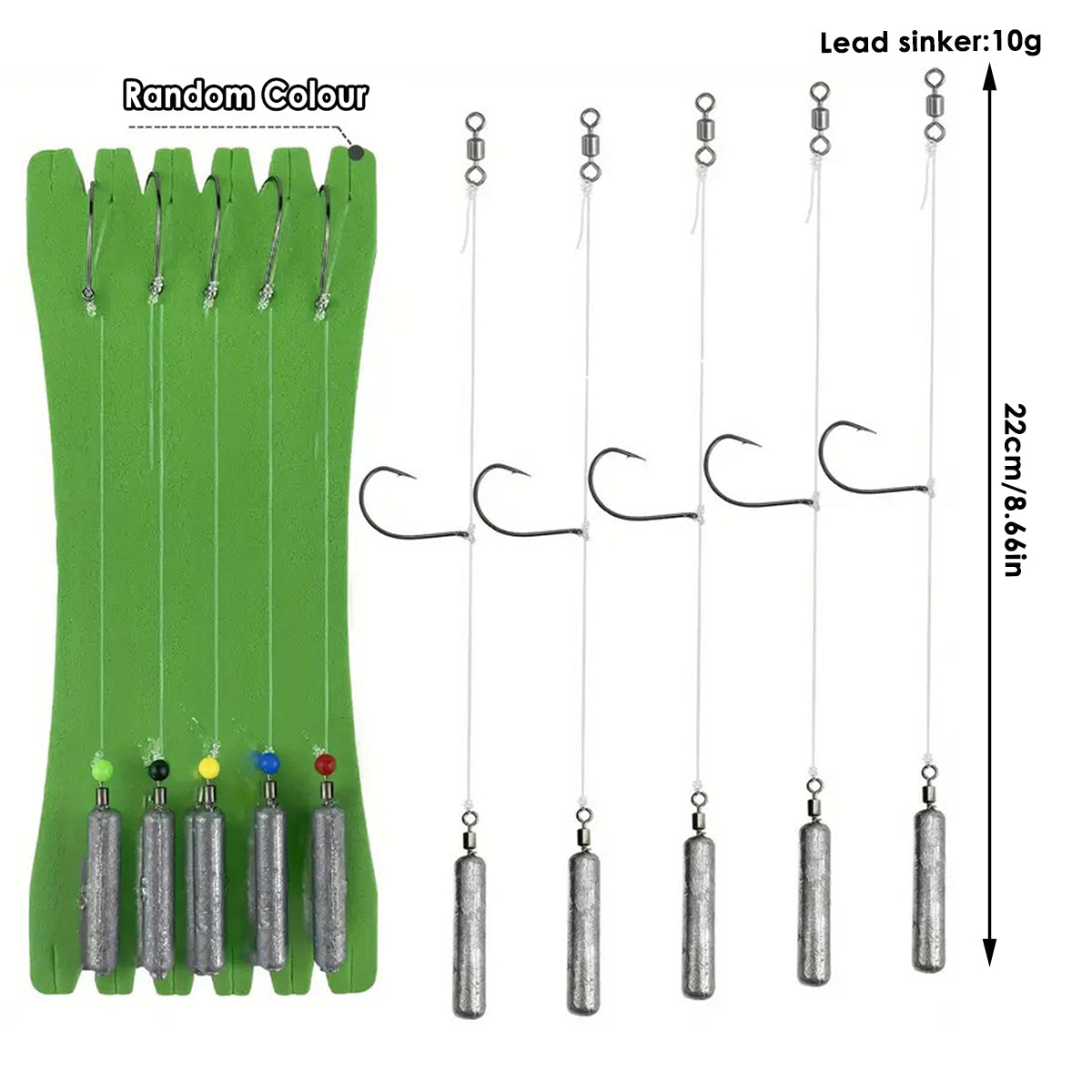Drop Shot Fishing Rig Fluorocarbon Line with Swivel & Sinker