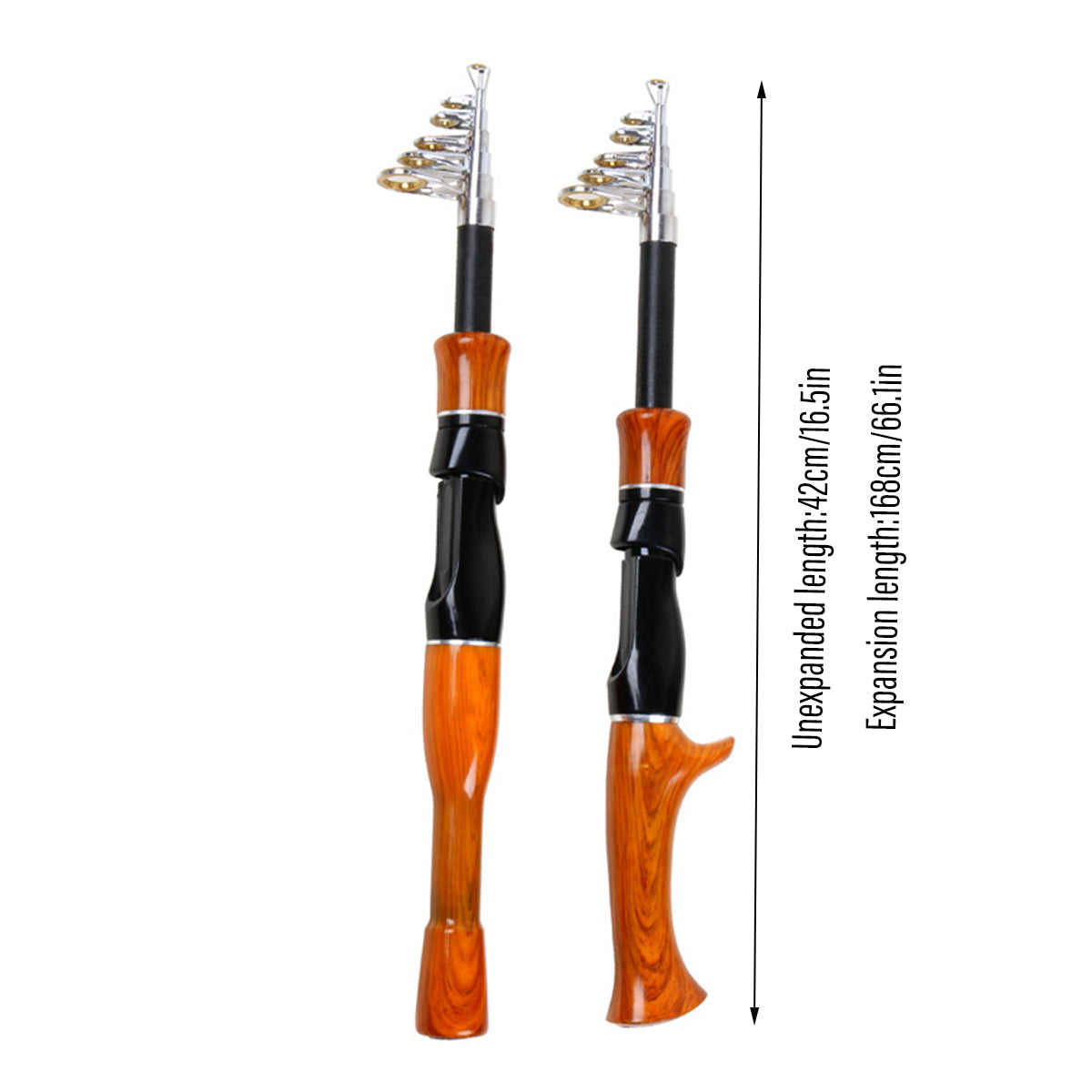 Telescopic Imitation Wood Fishing Rod Ultra Lightweight Portable Fishing Pole