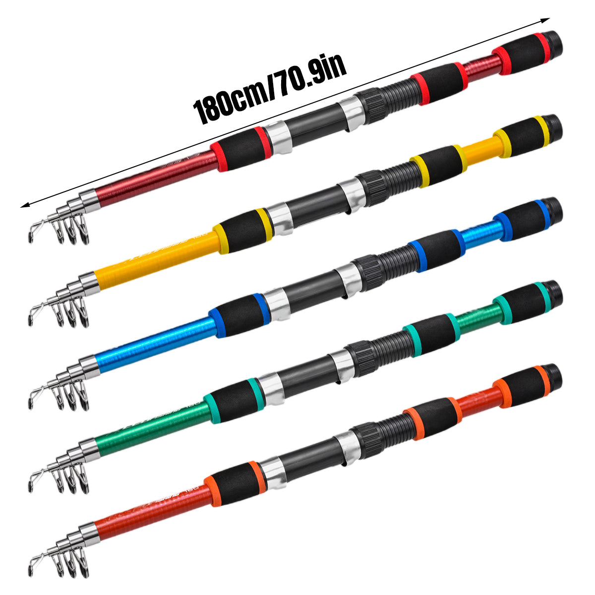 Telescopic Fishing Rod Durable Glass Steel Lightweight Portable Pole