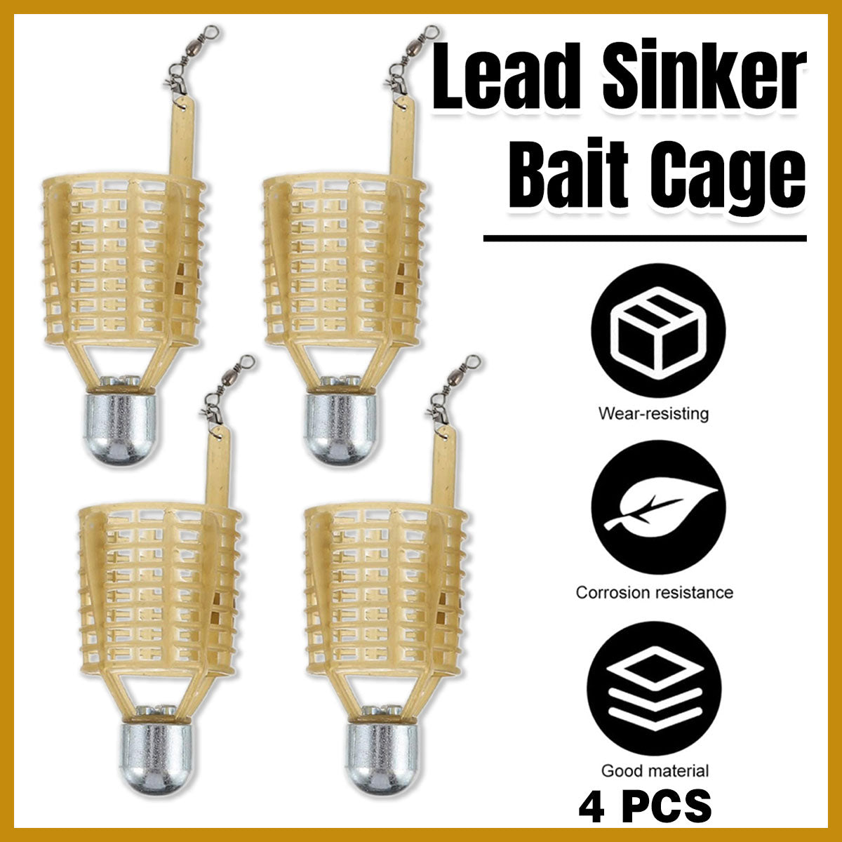 Feeder Bait Cage Set For Carp Fishing Freshwater Durable 4pcs