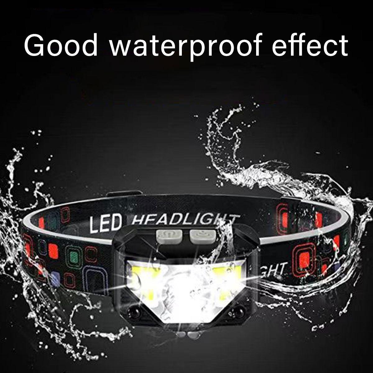 Focusable LED Headlamp 7 Mode Waterproof Outdoor Headlight