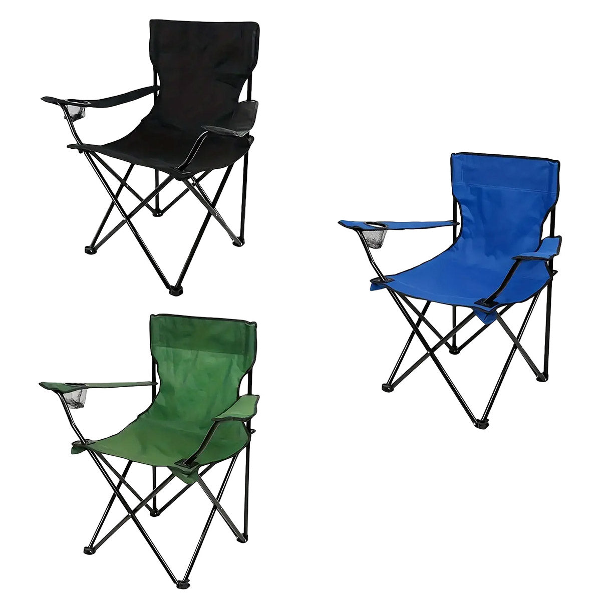 Armrest Camping Fishing Folding Chair With Cup Holder
