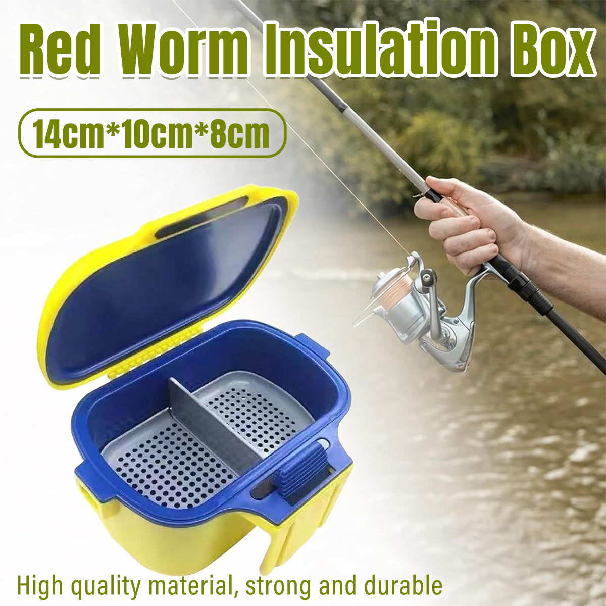 Dual Compartment Fishing Live Bait Box with Moisture Retention