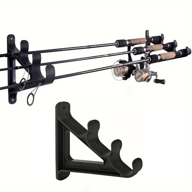 Wall Mounted Fishing Rod Rack ABS Holder For 6 Rods Space-Saving Storage