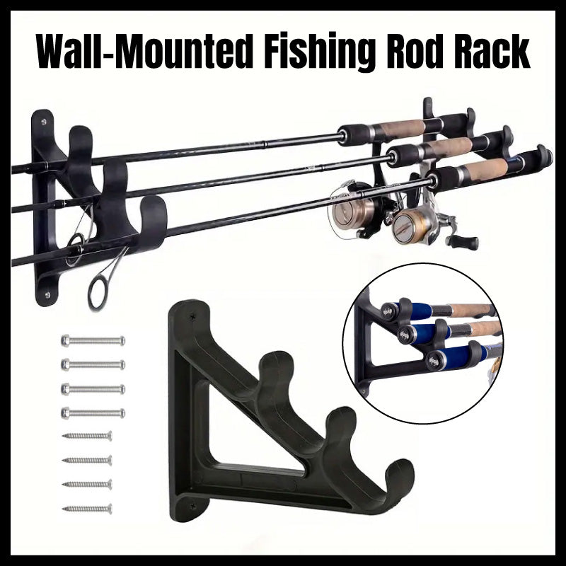 Wall Mounted Fishing Rod Rack ABS Holder For 6 Rods Space-Saving Storage