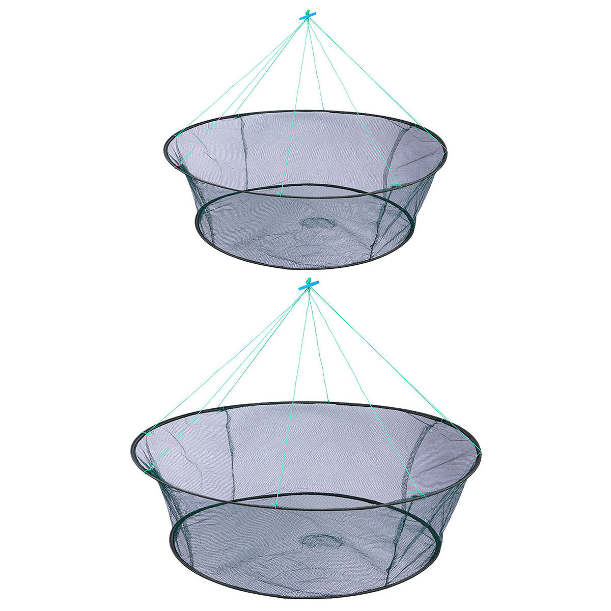 Round Folding Fishing Net Portable Nylon Crab Shrimp Trap With Bait Pocket