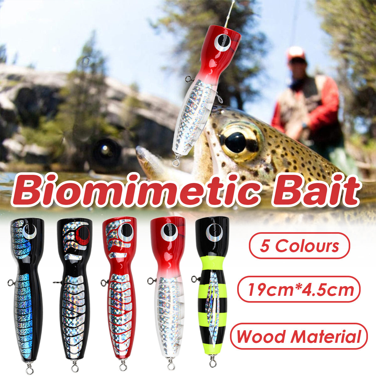 Floating Wood Bait – Deep Sea Long-Cast Fishing Lure 19cm 120g