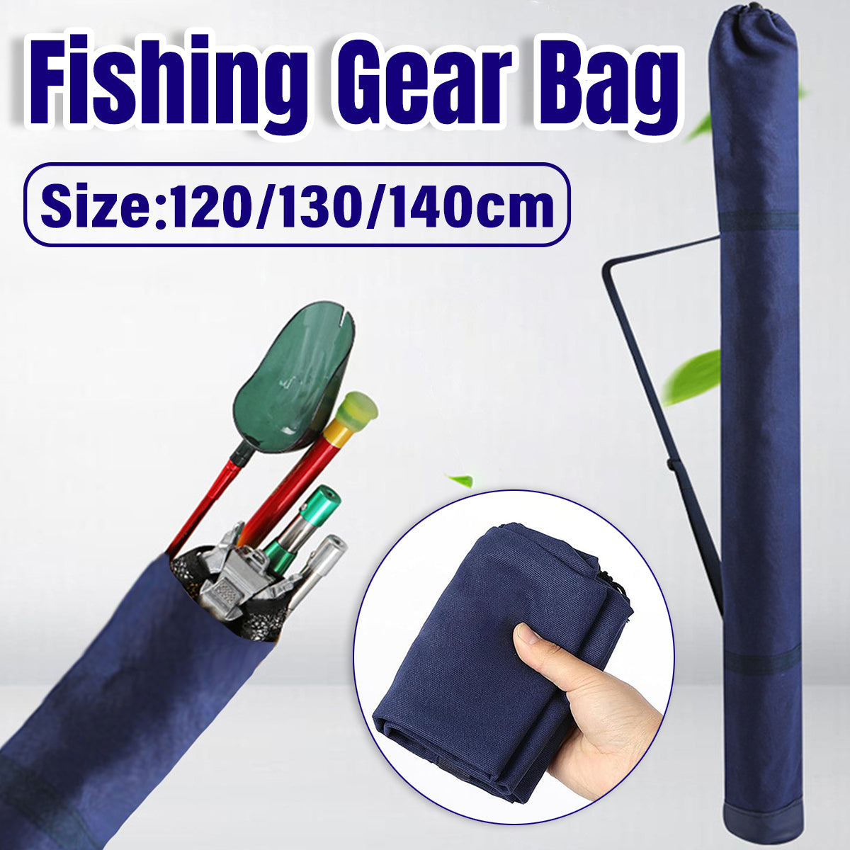 Canvas Fishing Gear Bag Foldable Durable Rod & Tackle Storage Case