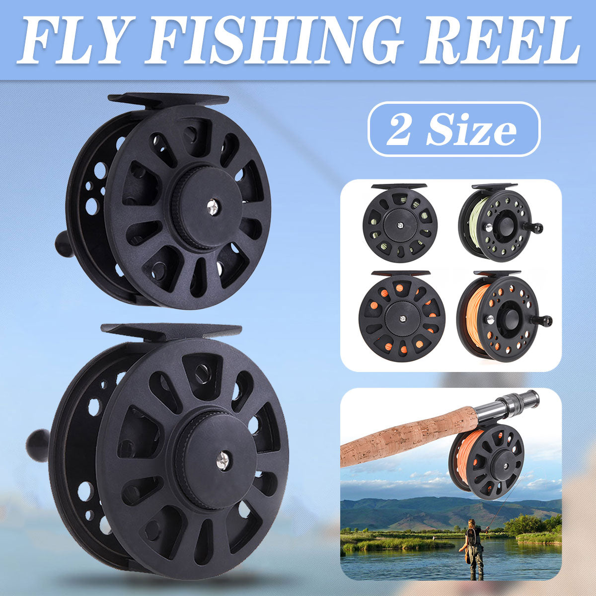 Fly Fishing Reel Lightweight ABS Front Wheel Reel