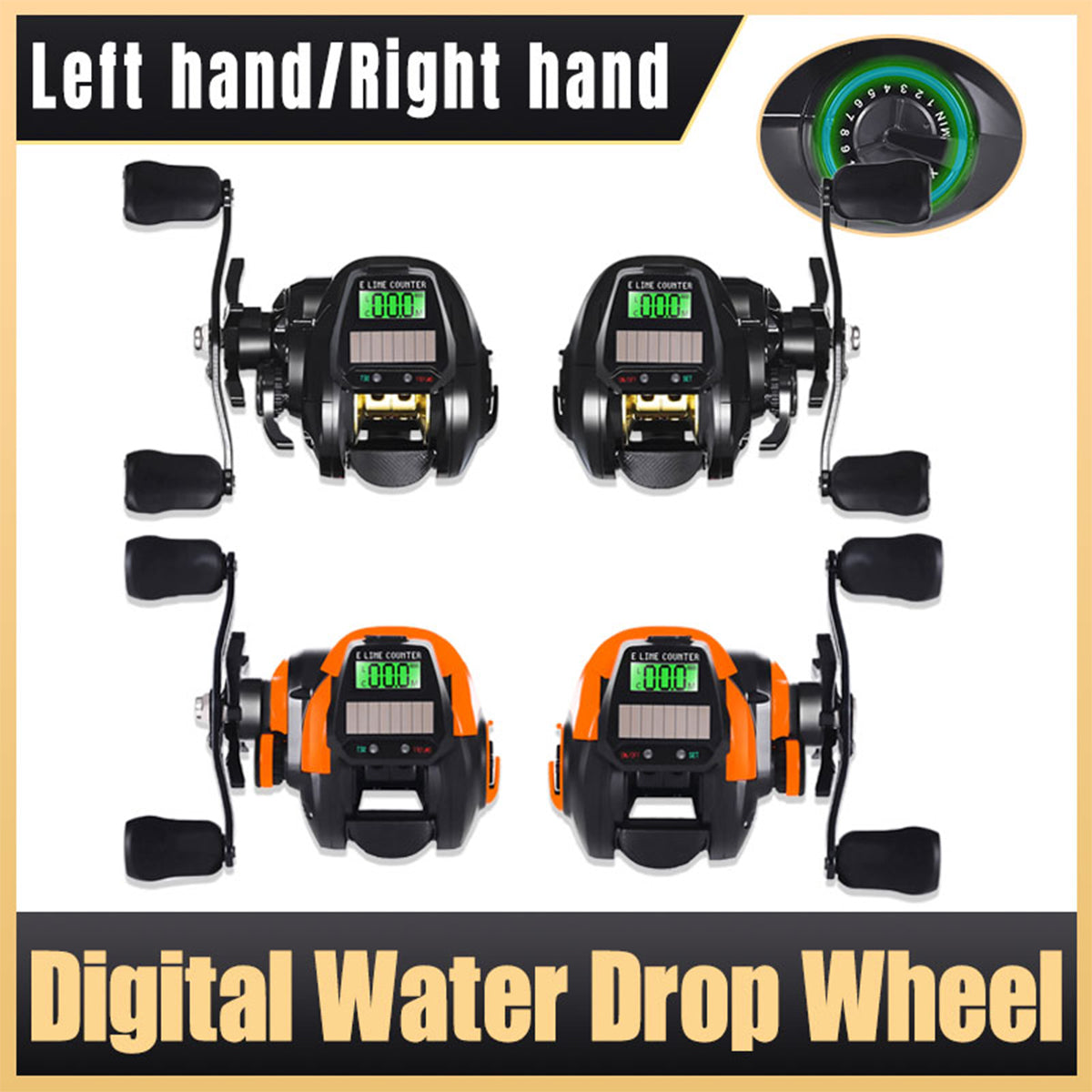 Digital Fishing Reel Solar LCD Display High-Speed 7.2:1 Baitcasting Reel