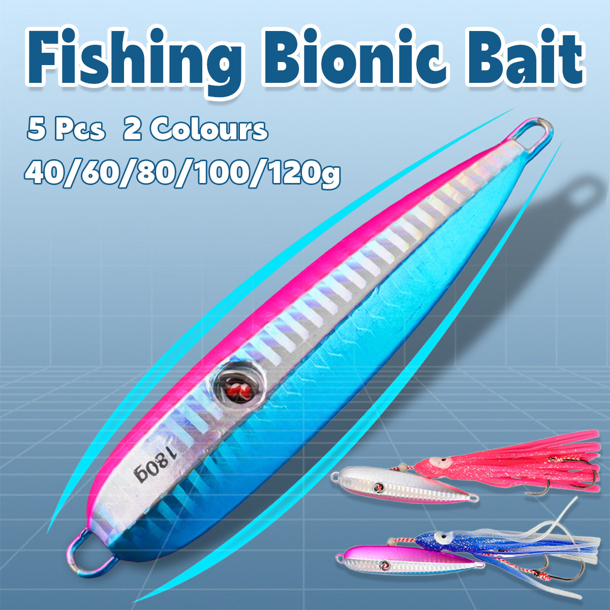 Bionic Fishing Baits 5PCS Reflective Jigging Lures