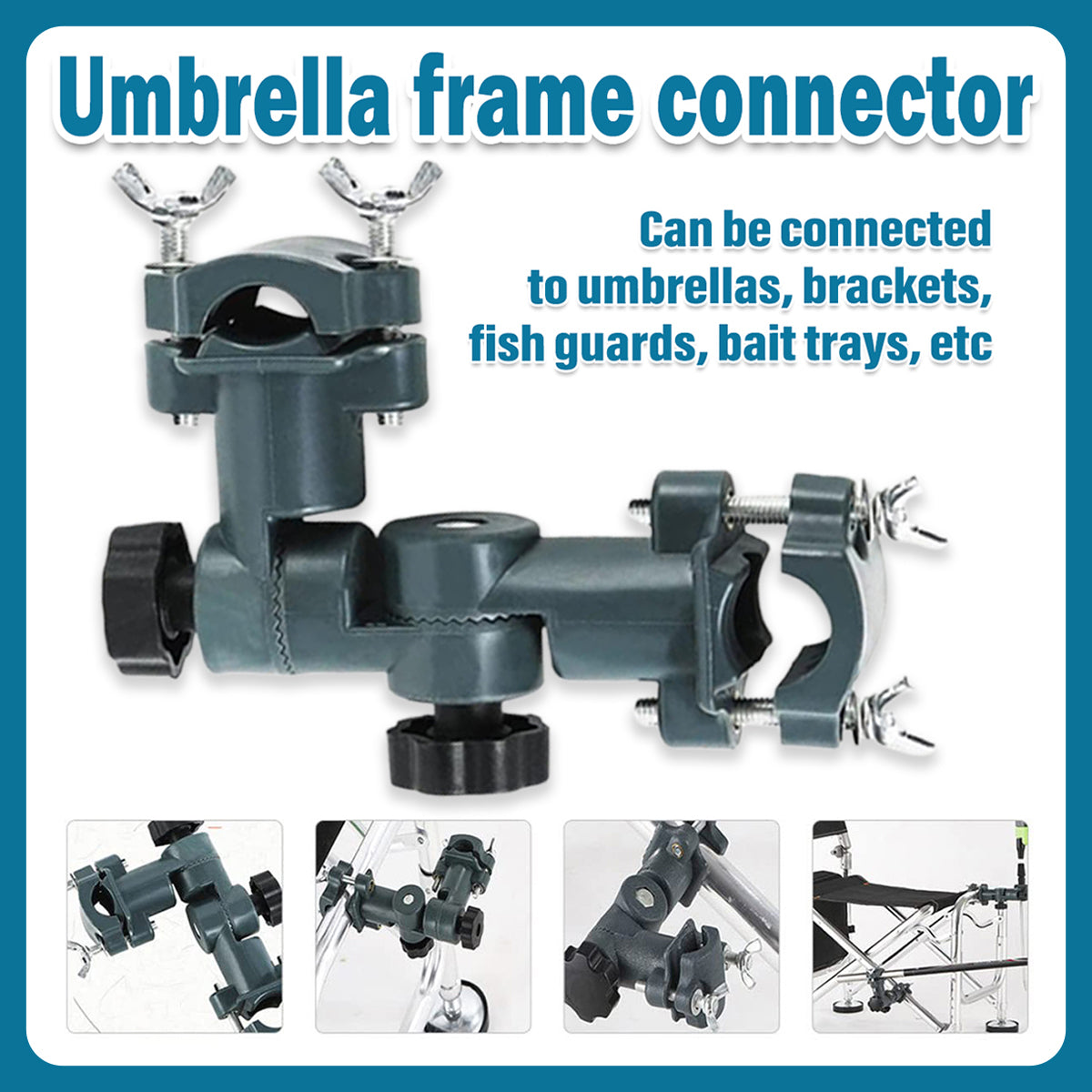 Adjustable Fishing Bracket with Umbrella Stand and 360° Rotation