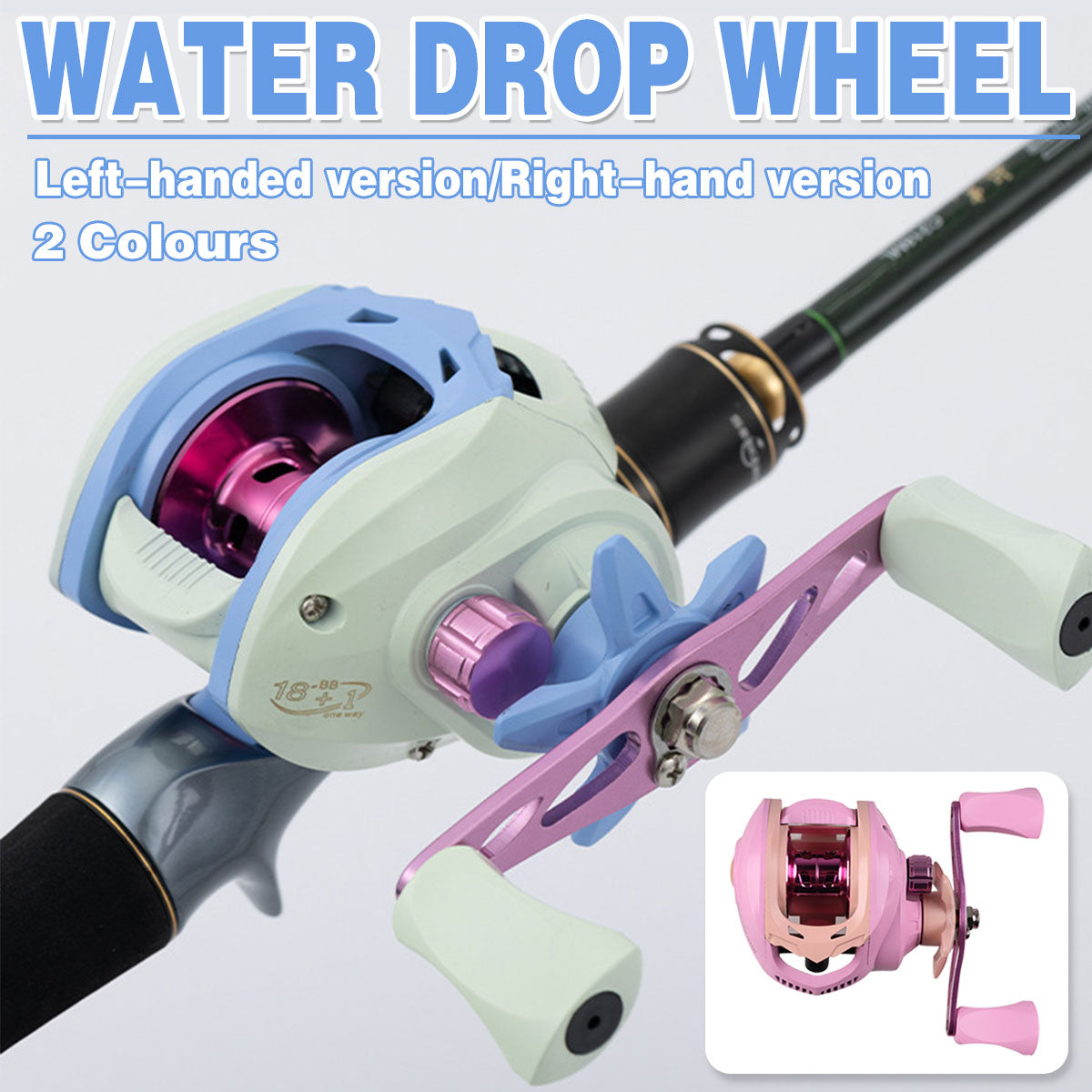 Baitcasting Drop Wheel Reel Macaron Style Left Right Hand Fishing
