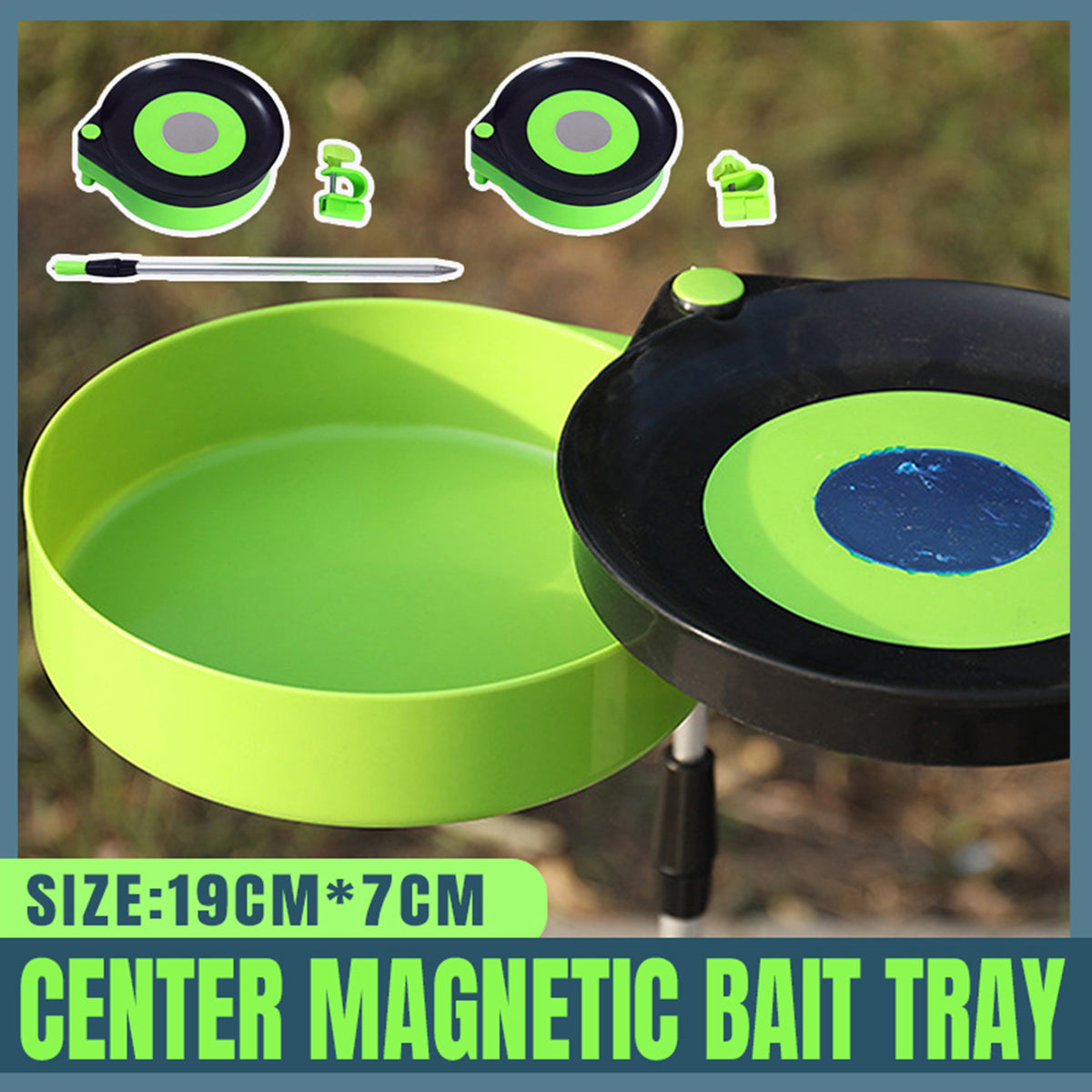 Magnetic Bait Tray With Rotating Lid And Mounting Options