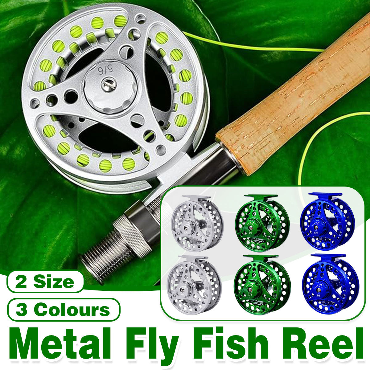 Aluminum Fly Fishing Reel CNC Machined Large Arbor Design