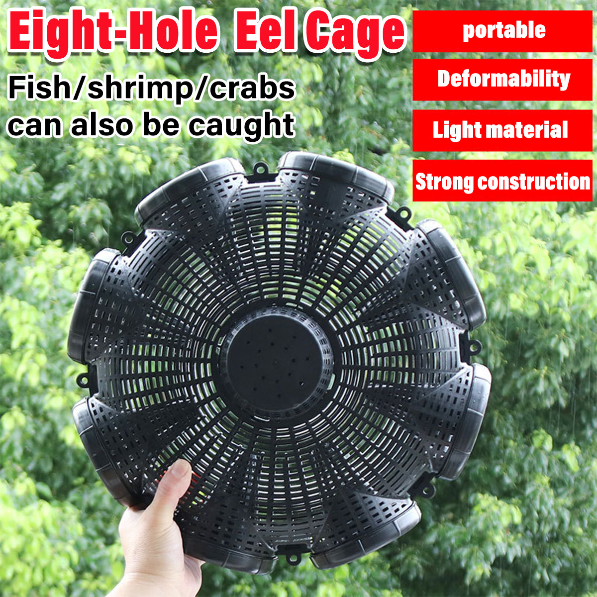 Eight-Hole Fishing Cage Trap for Eels Lobsters and Small Fish
