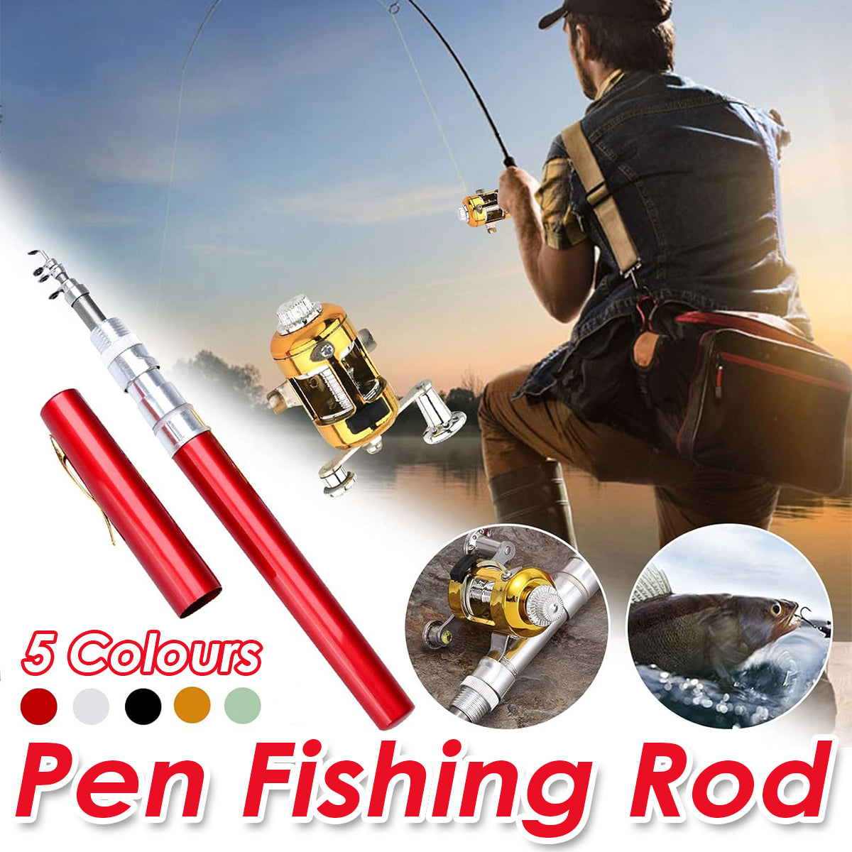 Mini Pocket Fishing Rod with Reel for Travel and Light Fishing