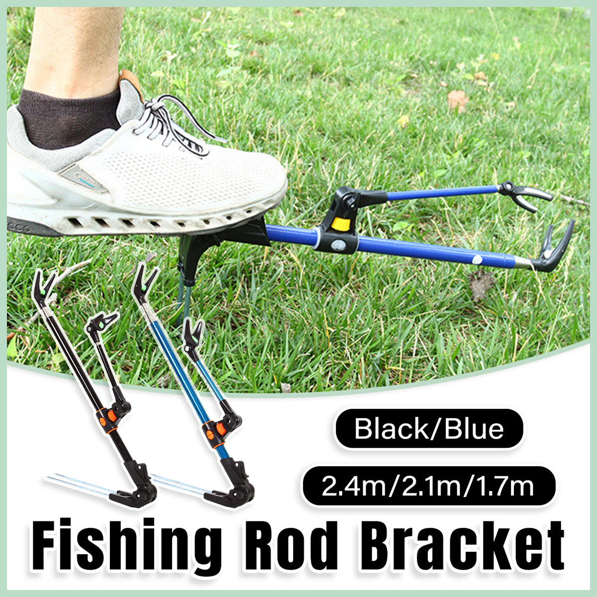 Adjustable Telescopic Fishing Rod Holder with 90° Rotating Head