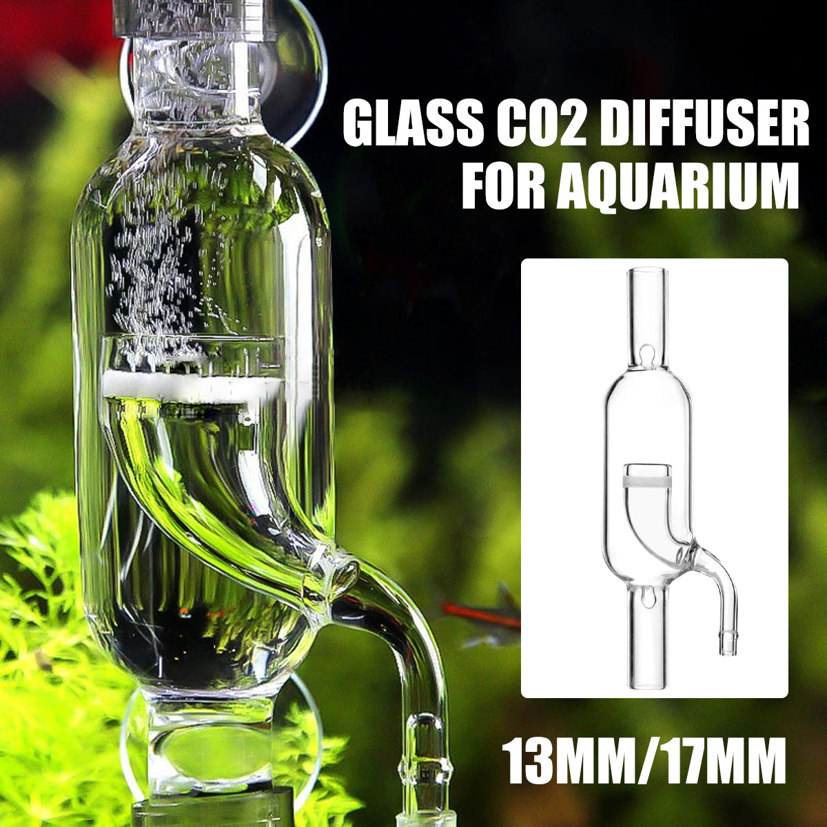 CO2 Carbon Dioxide Refiner Glass Diffuser for Aquarium Plants