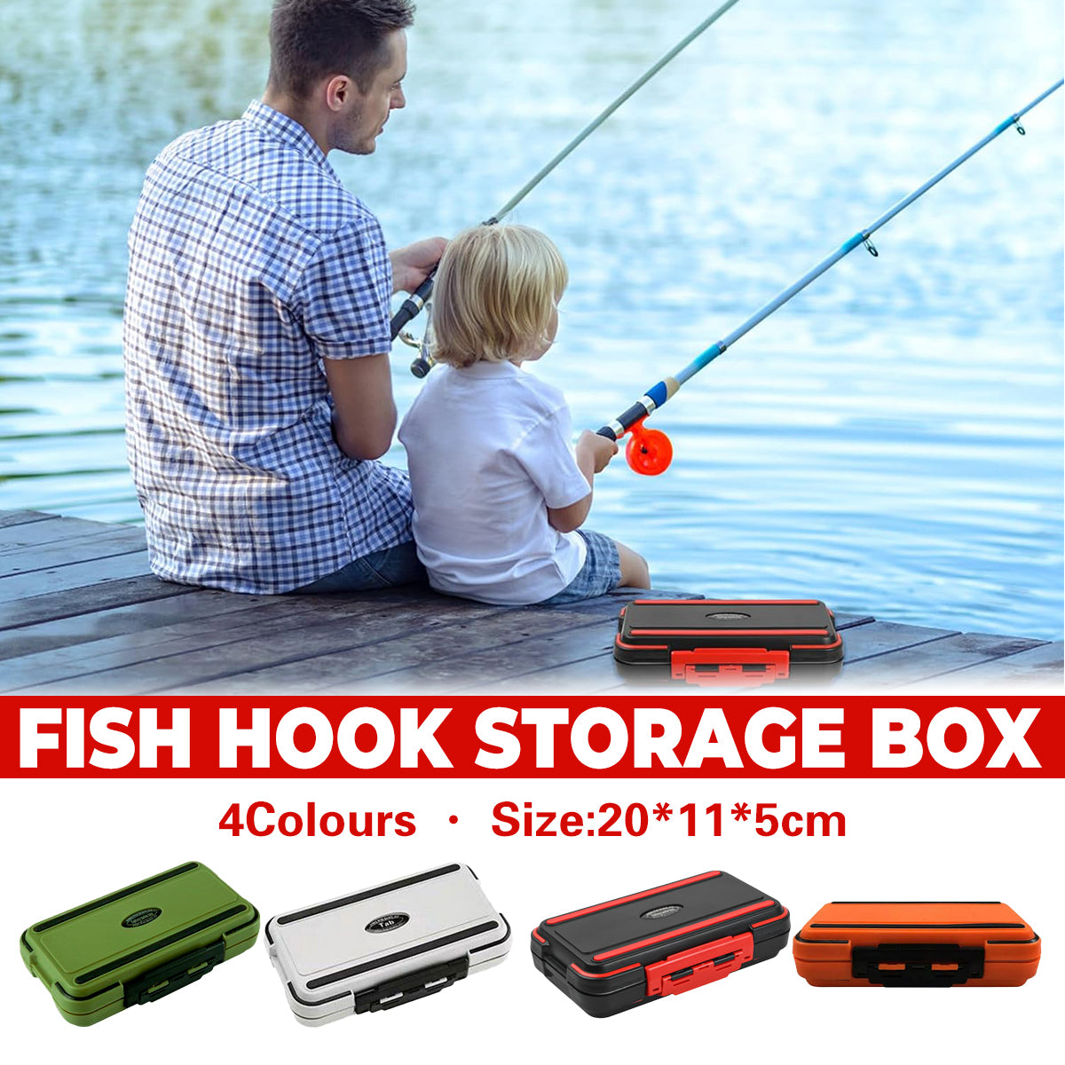 Fishing Hook Storage Box Waterproof Tackle Organizer Case