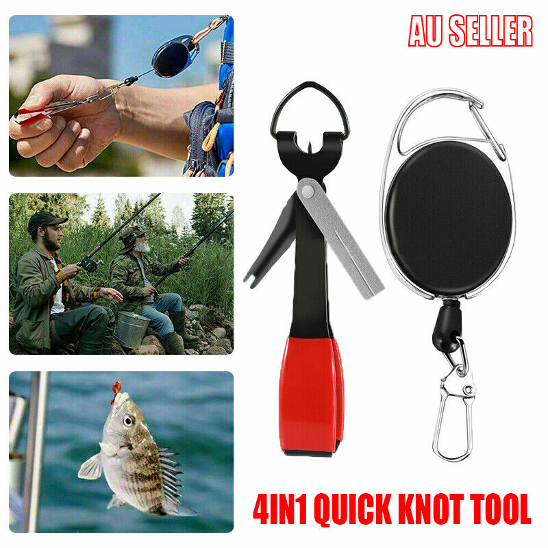 4-in-1 Quick Knot Tool with Fishing Zinger Retractor for Anglers