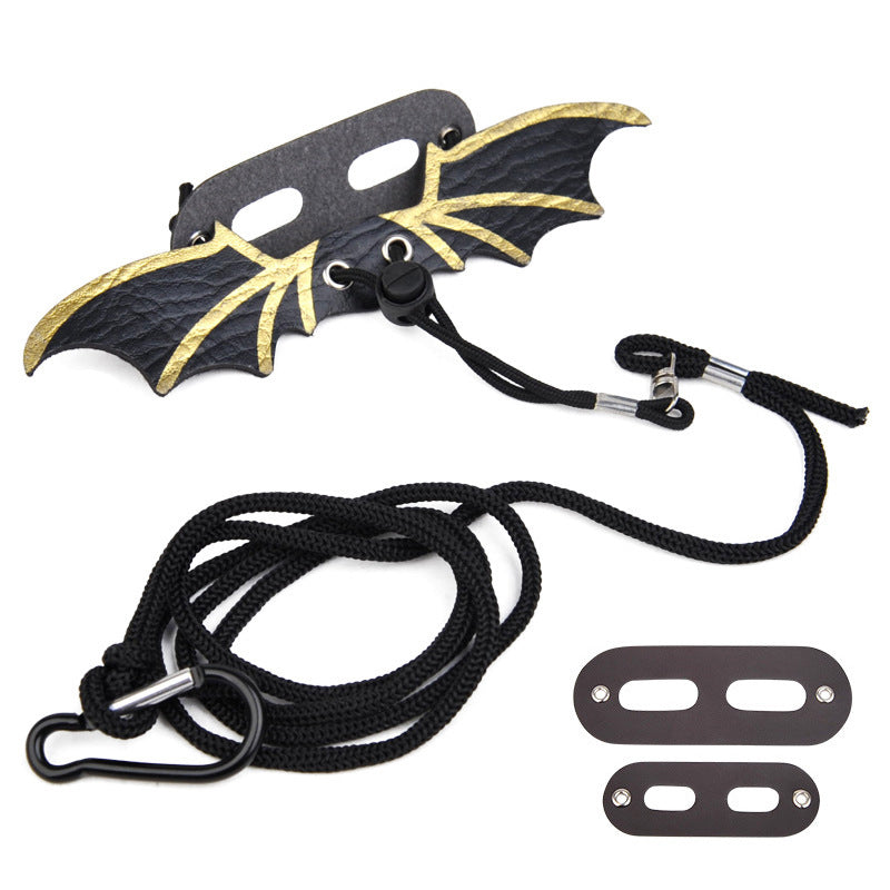 Adjustable Leather Lizard Leash With Wings Reptile Harness Set
