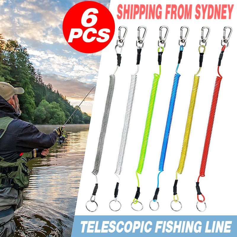 6PCS Fishing Lanyard Safety Rope Set Tool Tether with Clip