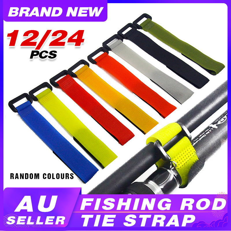 Adjustable Fishing Rod Fixed Ties Nylon Straps 12 24PCS Set
