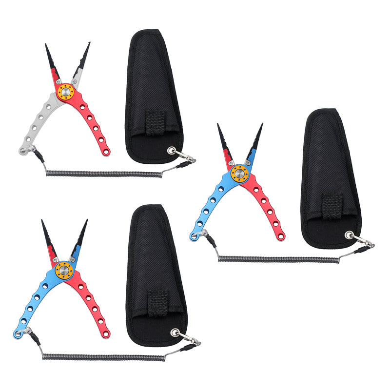 Aluminium Fishing Pliers with Cutter Split Ring Crimper & Case