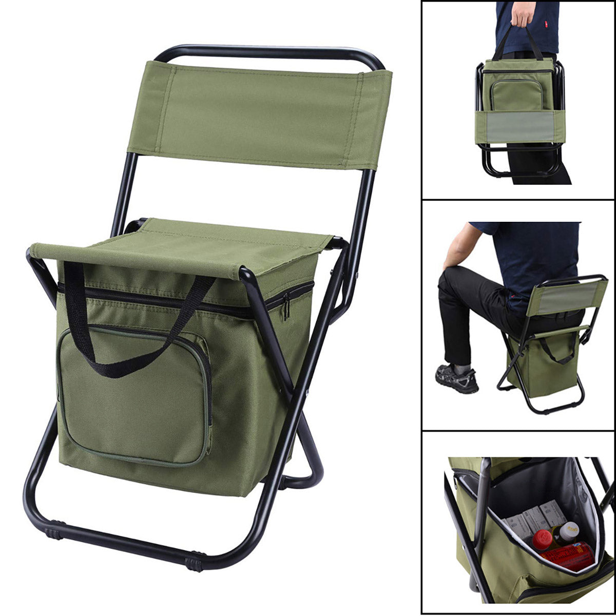 Folding Camping Chair Backpack Lightweight Outdoor Fishing Stool Portable Seat