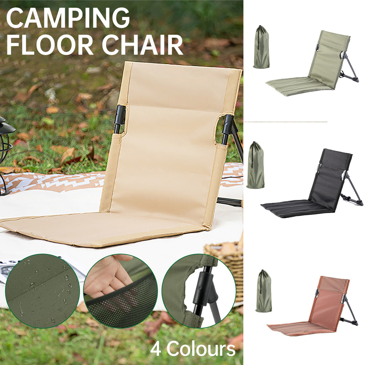 Portable Folding Camping Chair with Backrest Support Outdoor Gear