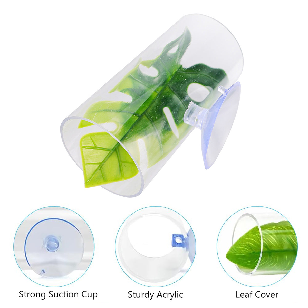 Acrylic Betta Fish Nest Leaf Shrimp Hide Pipe Aquarium Rest Breeding Tank Decor