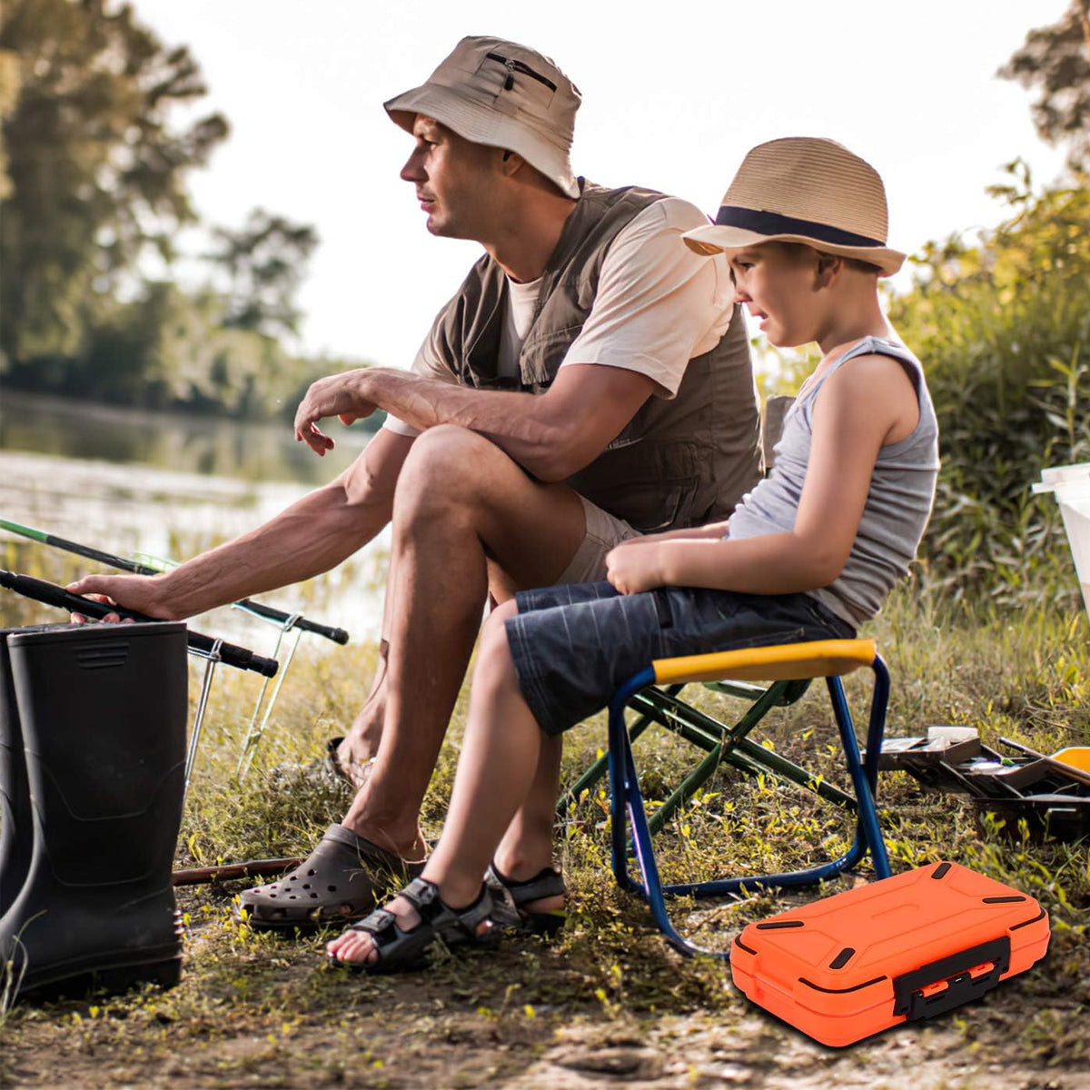 Waterproof Fishing Tackle Box Plastic Storage Case Rock Fishing Gear Organizer