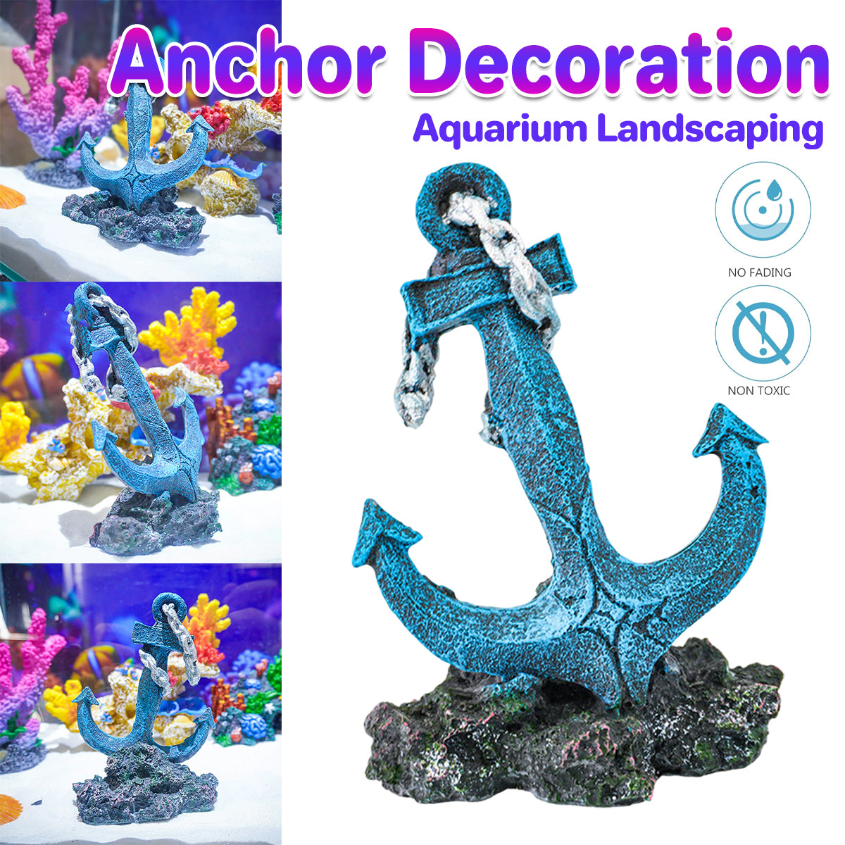 Resin Anchor Aquarium Ornament Decoration