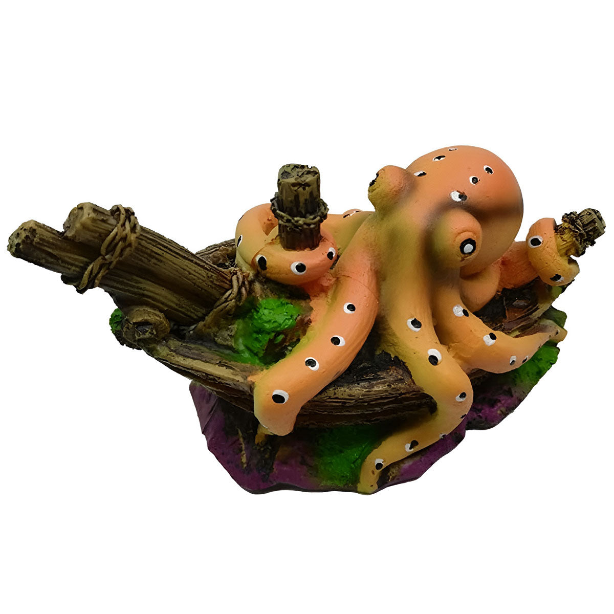 Resin Octopus Shipwreck Aquarium Decoration