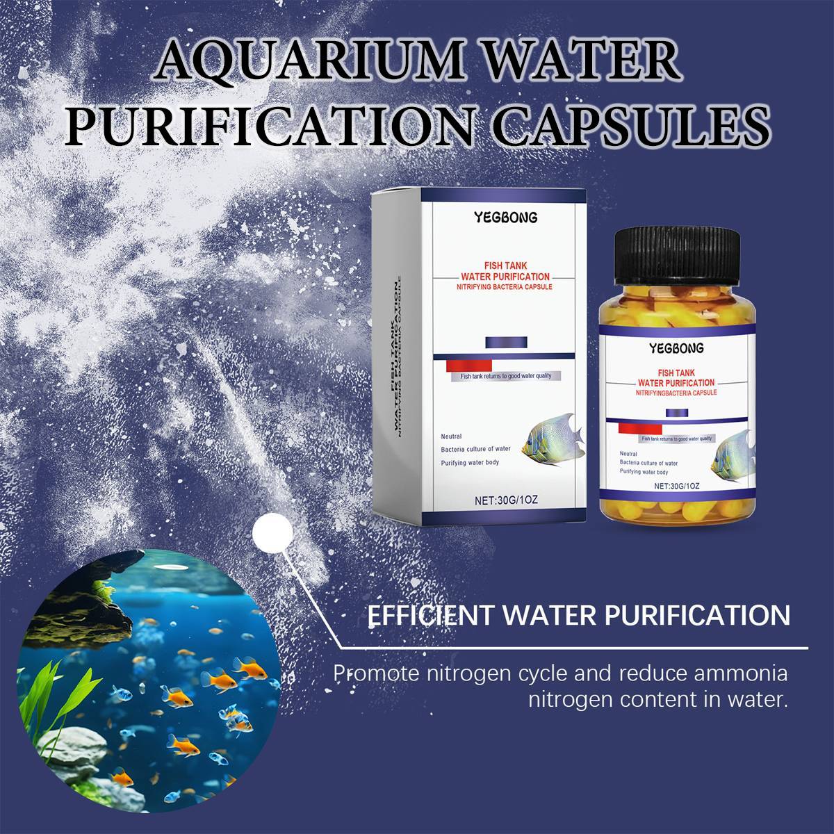 Aquarium water clarifier capsules for cloudy freshwater tanks – product view 2
