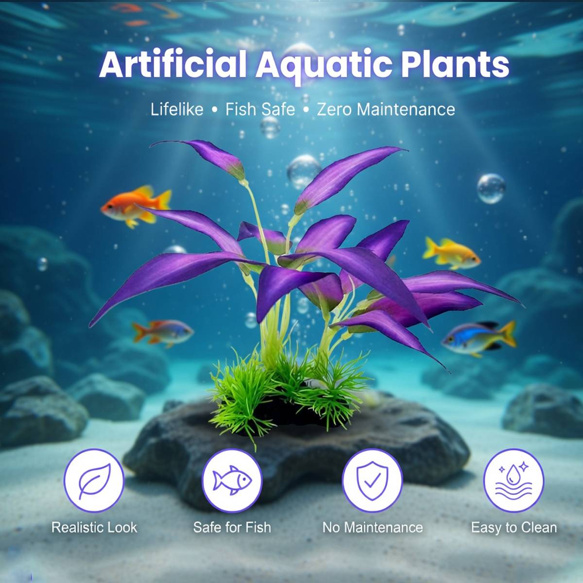 Artificial Aquarium Plant Realistic Fish Tank Decoration