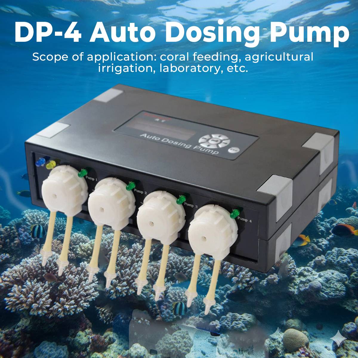 Jiebao DP-4 Auto Dosing Pump – 4 Channel Aquarium Peristaltic Doser