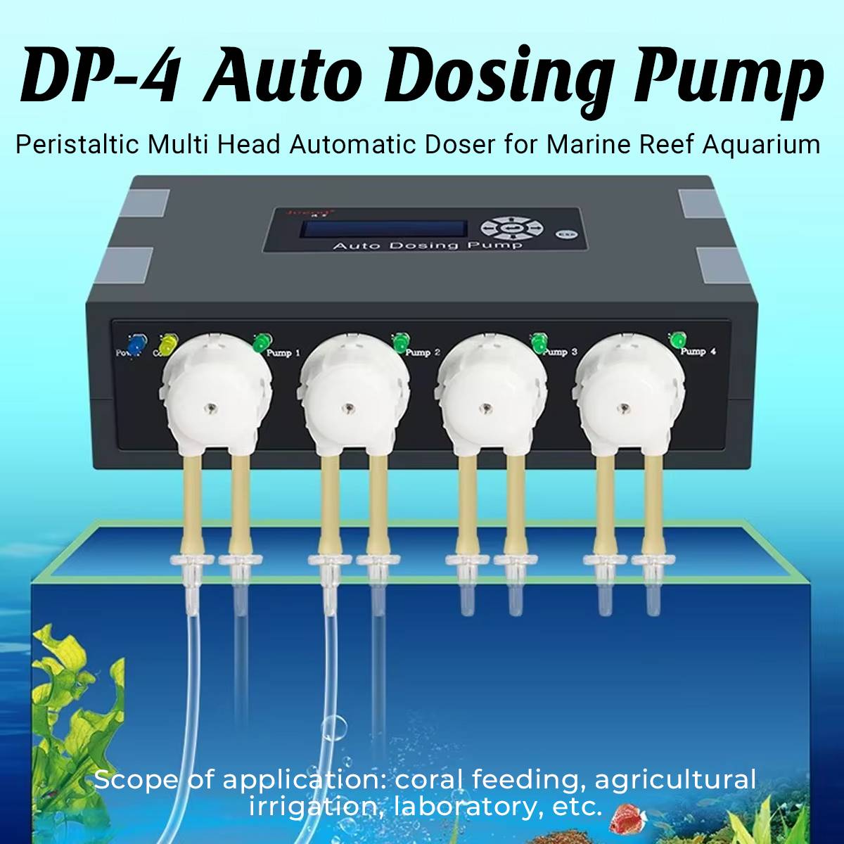 Jiebao DP-4 Auto Dosing Pump – 4 Channel Aquarium Peristaltic Doser