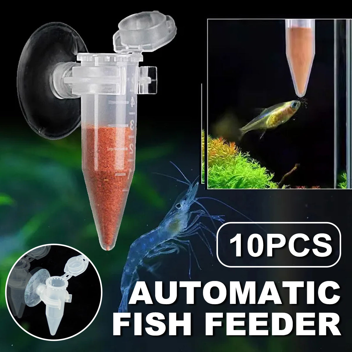 Automatic Shrimp Egg Feeder With Suction Cup (10pcs)