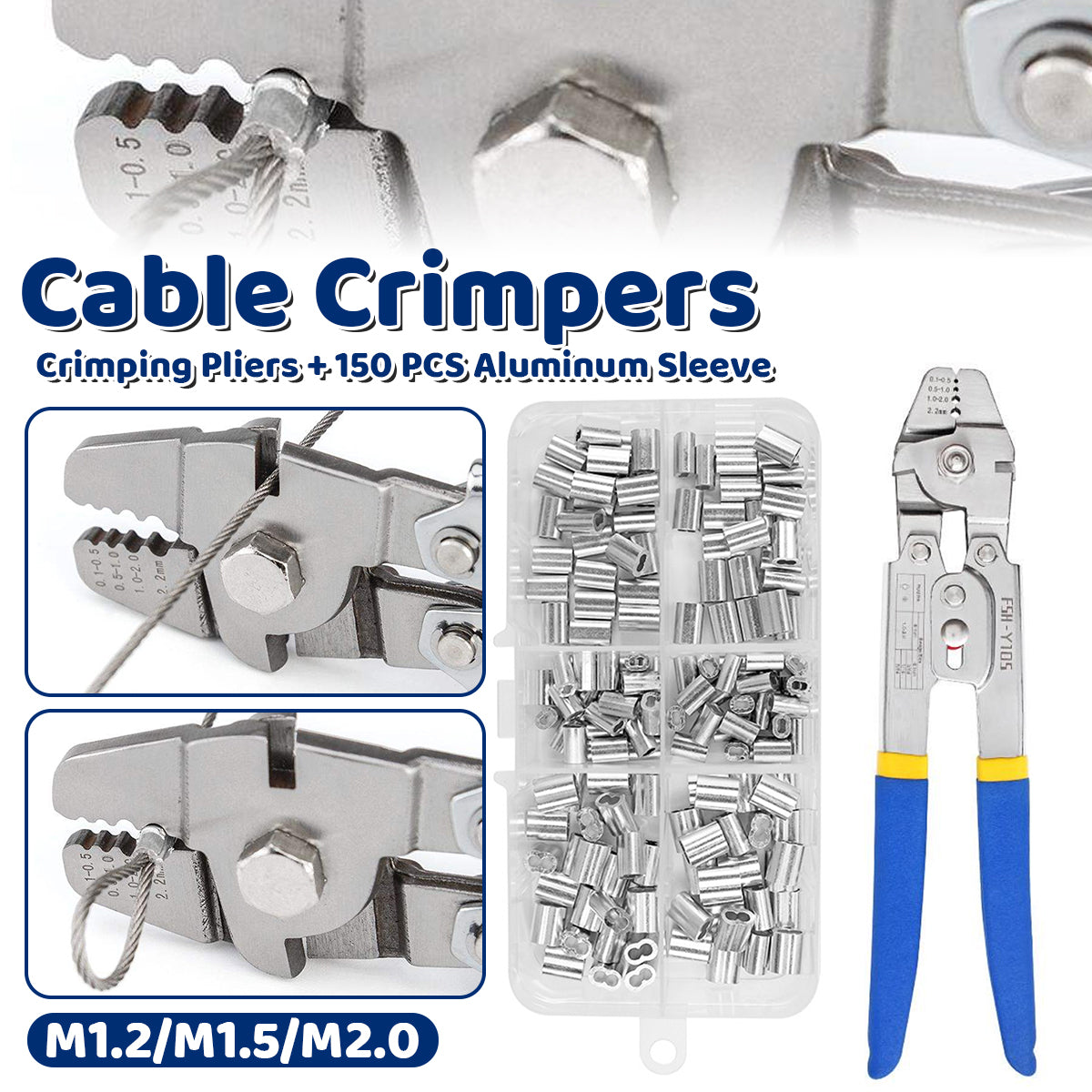 8-shaped Wire Rope Crimping Tool Pliers Swaging Swager Crimper Loop Sleeve