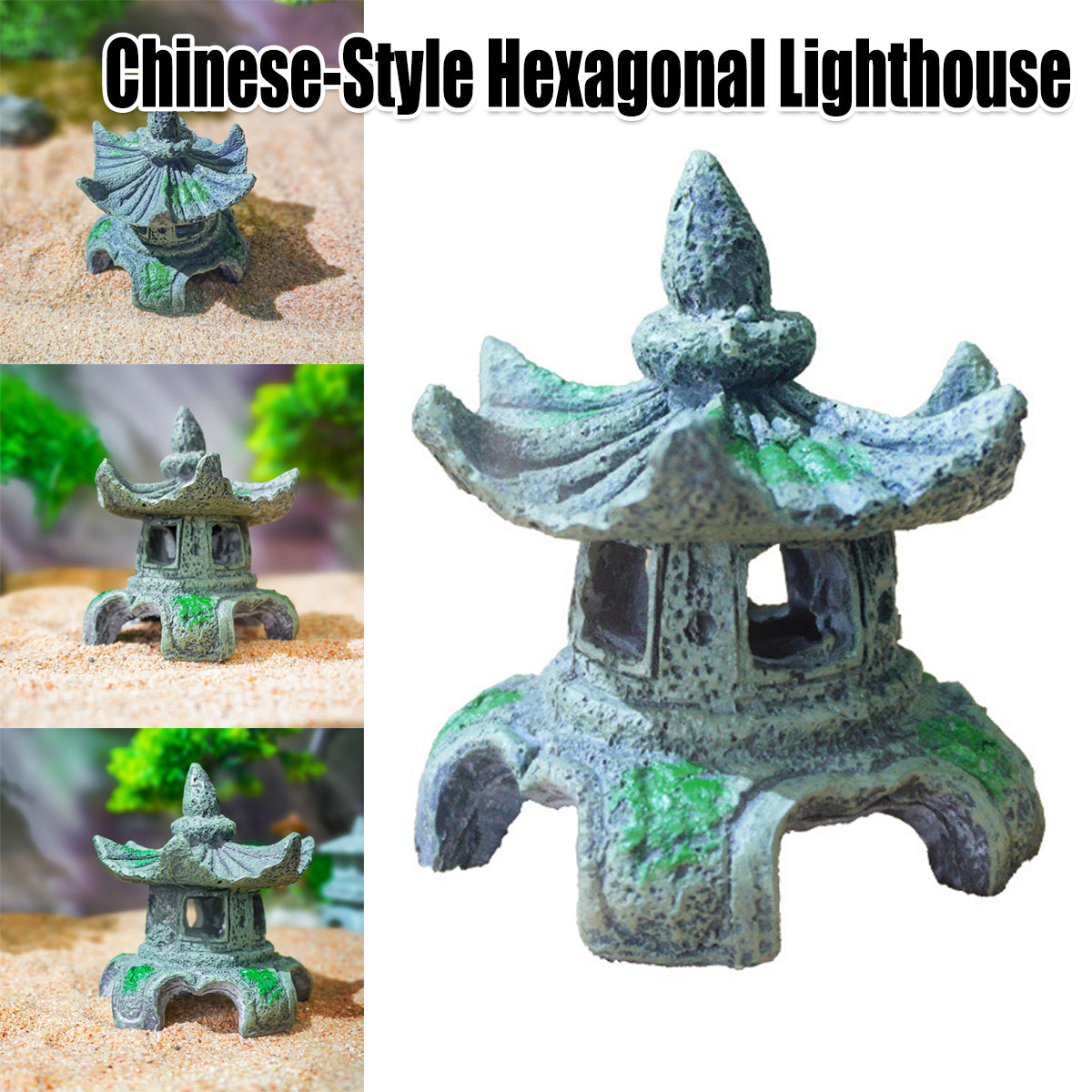 Traditional Chinese Pavilion Aquarium Decoration
