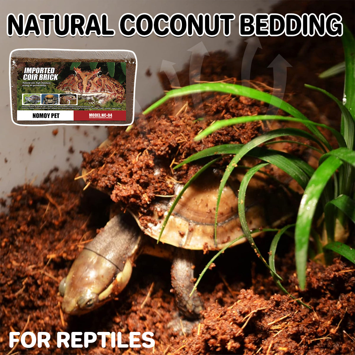 Natural Fiber Coconut Soil Pet Bedding Blocks Safe for Reptiles & Amphibians