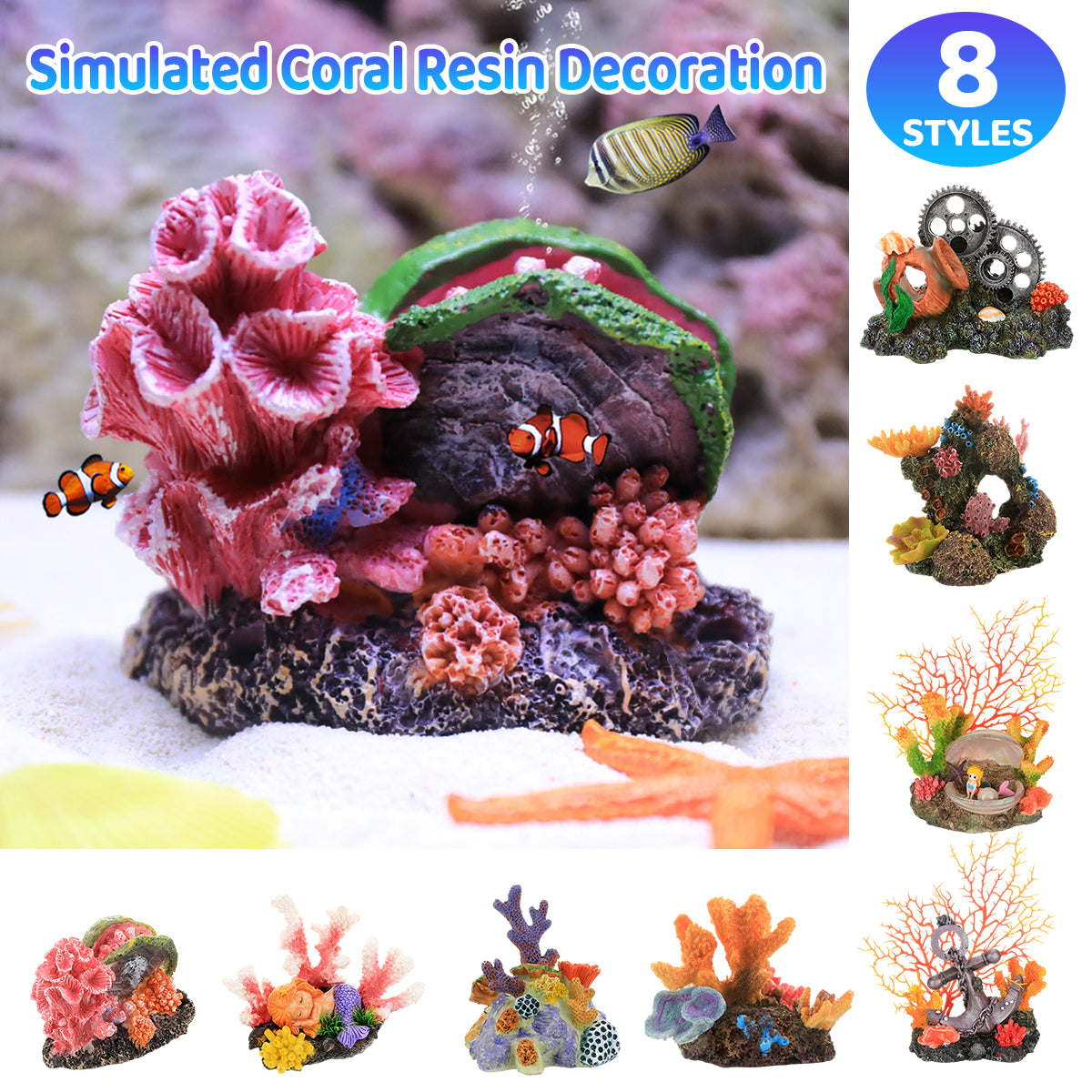 Simulation Coral Aquarium Decoration Resin Reef Ornament