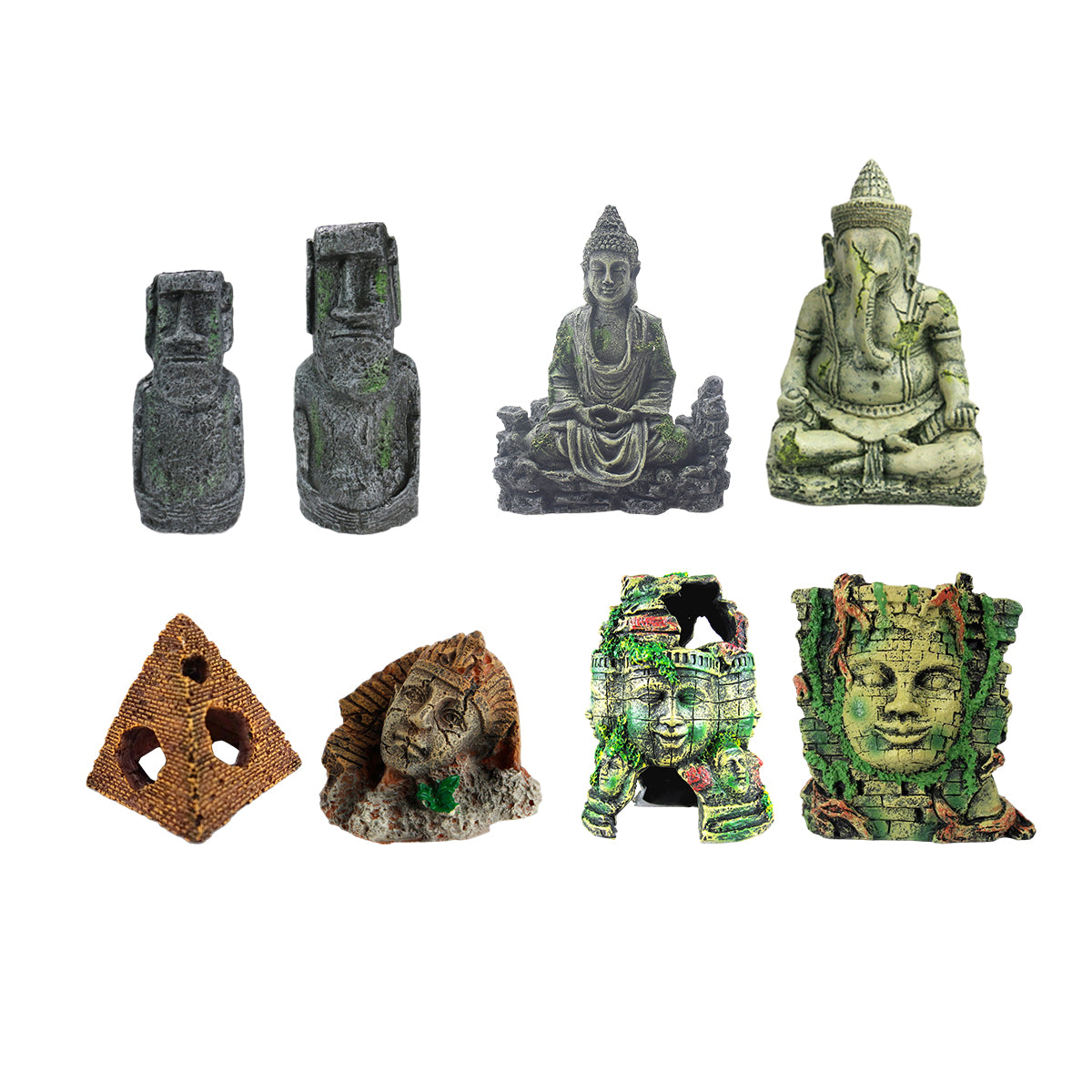 Ancient Easter Island Aquarium Ornament Resin Decoration Statue