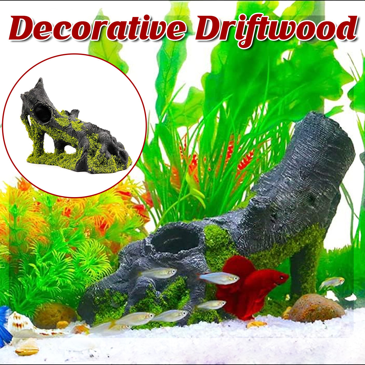 Resin Fish Tank Decorations Aquascape Dead Wood Ornament Simulation for Aquarium